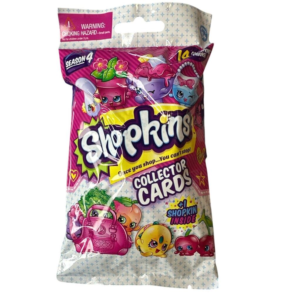 Shopkins‎ / Collector Cards / Season 4 / New / 14 Cards 1 Shopkin Mystery Pack